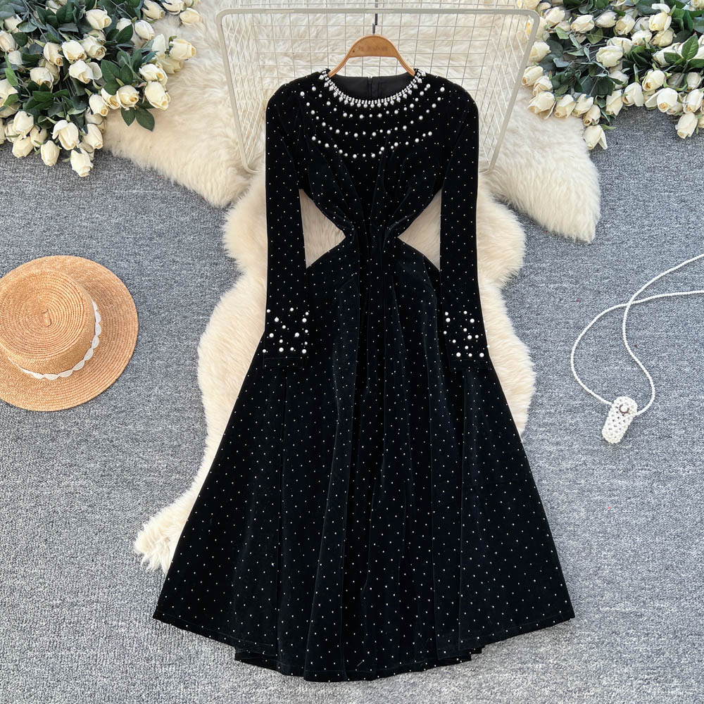 Winter Clothing H&M - Şık Zarif kadife uzun kollu Vintage