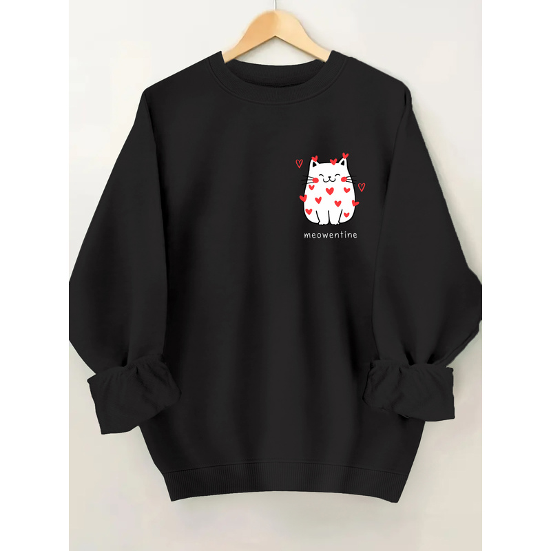 Winter Clothing Cute - Şirin Kedi Desenli Sweatshirt, Sonbahar ve
