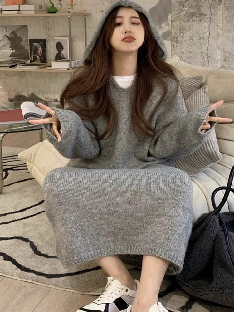 Winter Clothing H&M - Kore tarzı sonbahar kapüşonlu kaşmir kazak