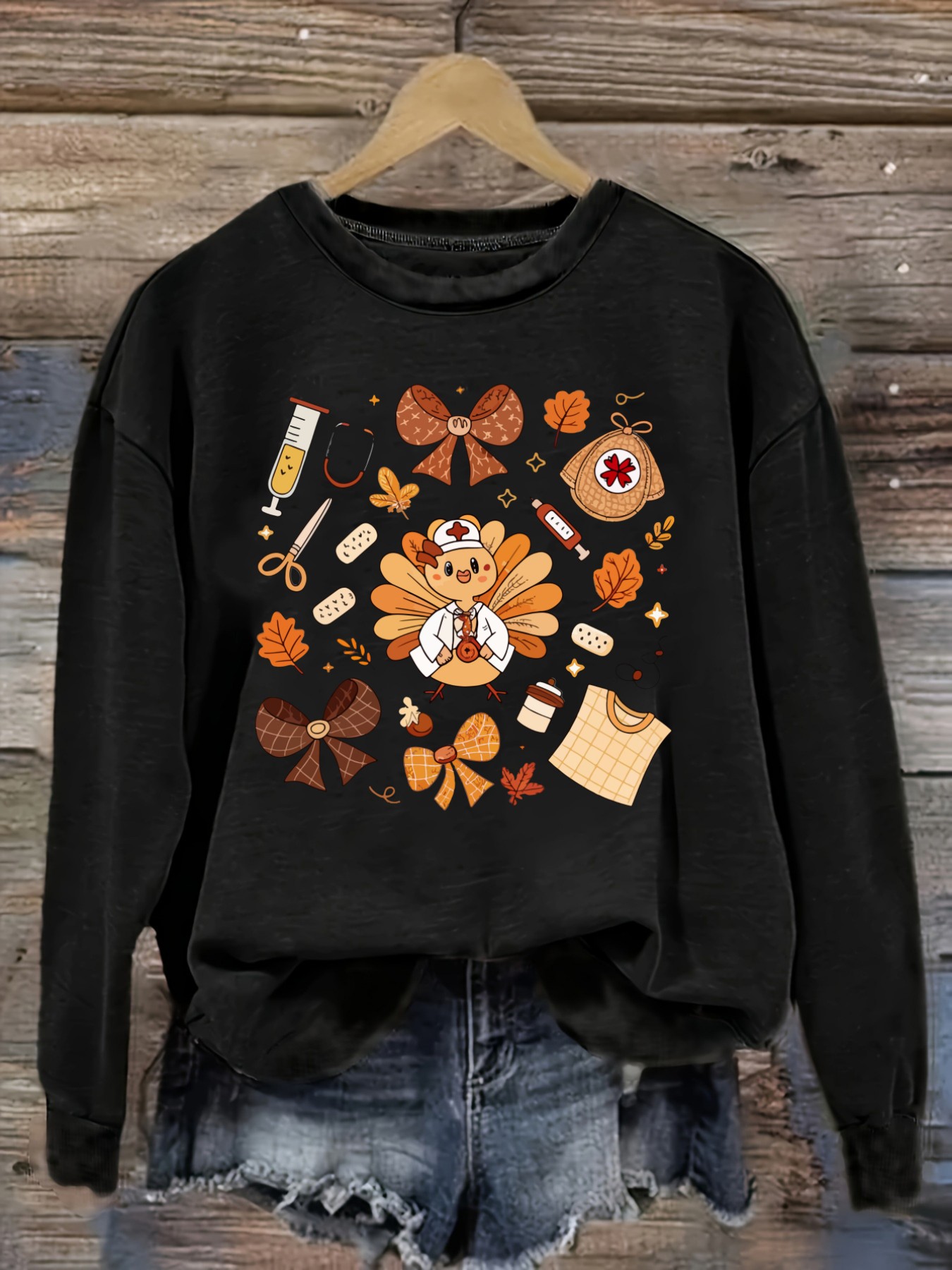 Winter Clothing Patterns - Kadın Günlük Uzun Kollu Bisiklet Yaka