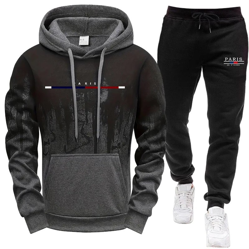 Winter Clothing Gear - Erkek Takımı/Hoodie/Pantolon Sonbahar Kış Kapüşonlu Sweatshirt