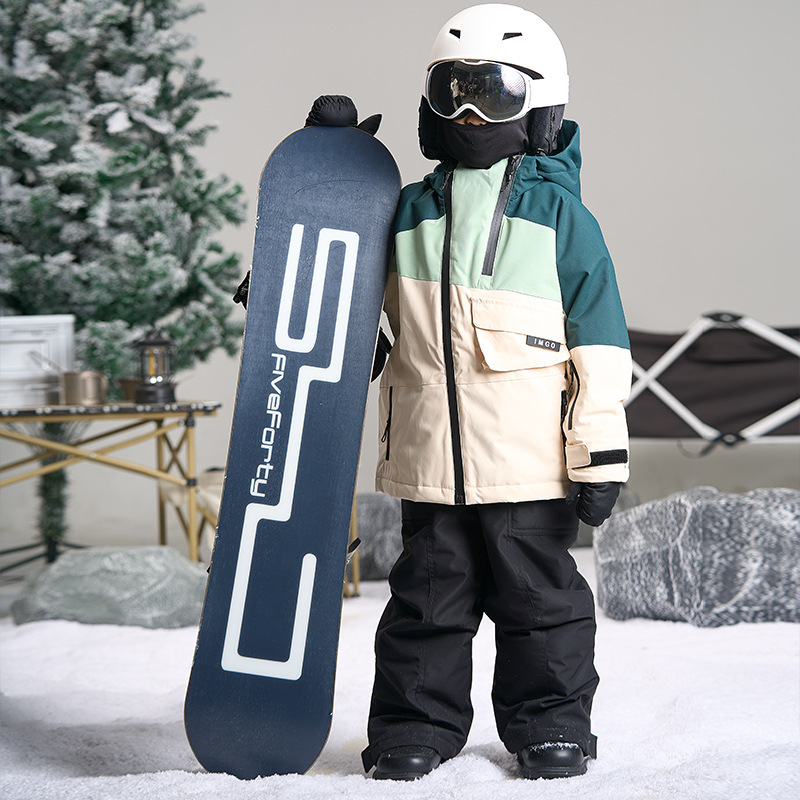 Ski Pants Waterproof - Kışlık Unisex Çocuk Kayak Takımı, Çift