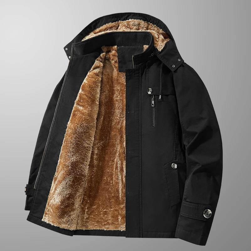 Quality Winter Clothing Bomber Jacket - Kaliteli Erkek Çok Cepli Kapüşonlu Montlar