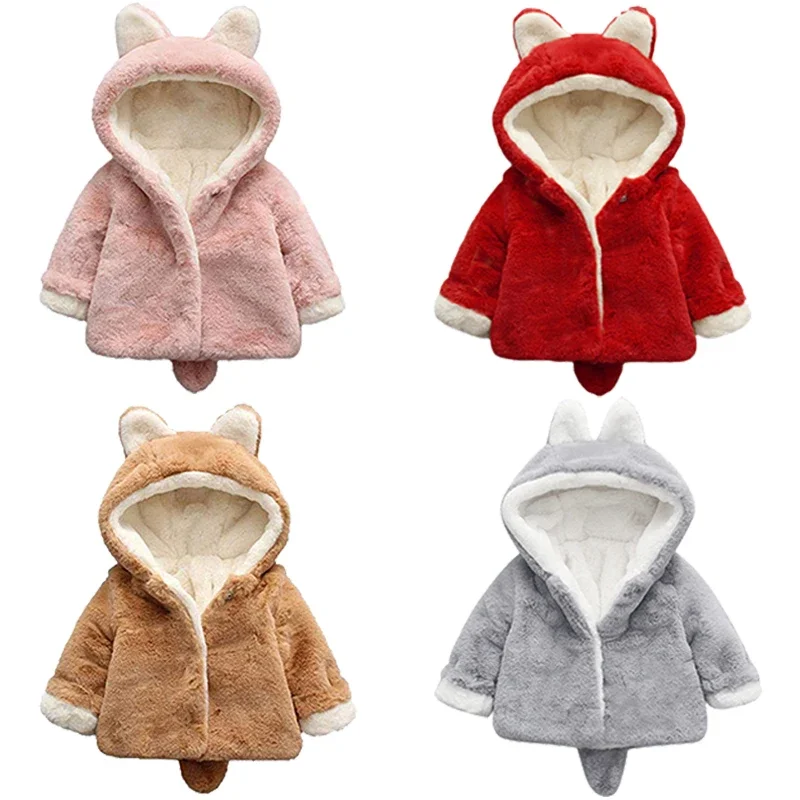 Winter Clothing For Toddlers - Sevimli kedi kulaklar peluş bebek ceket