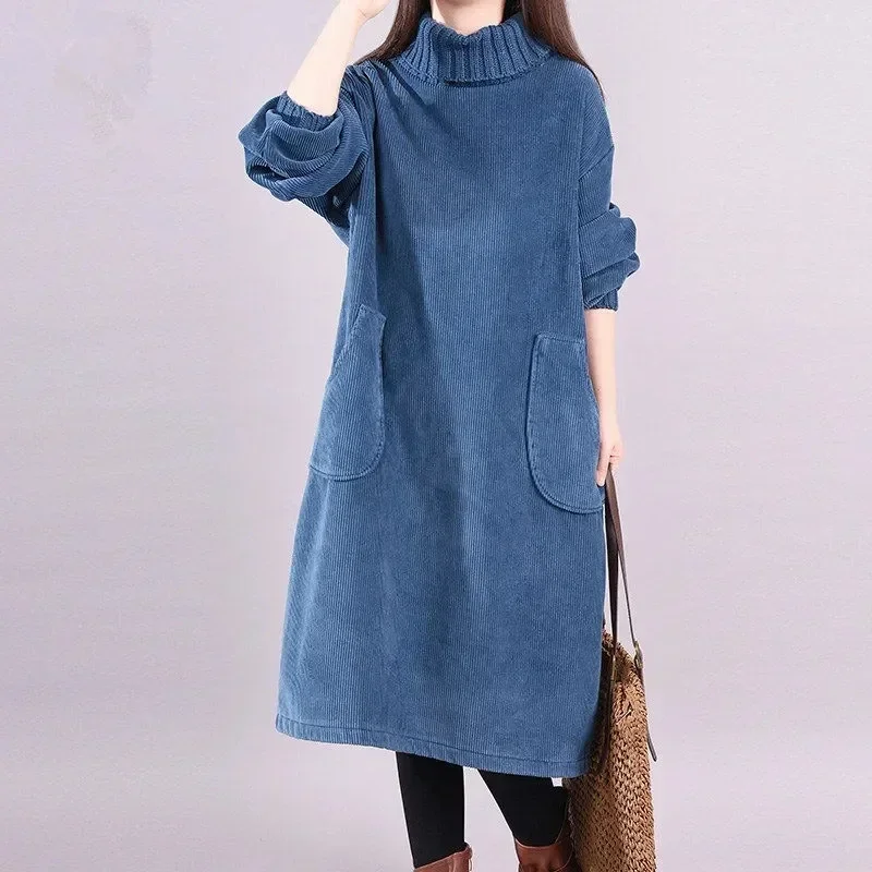 Winter Clothing H&M - Kadın sonbahar kış elbise yeni Retro