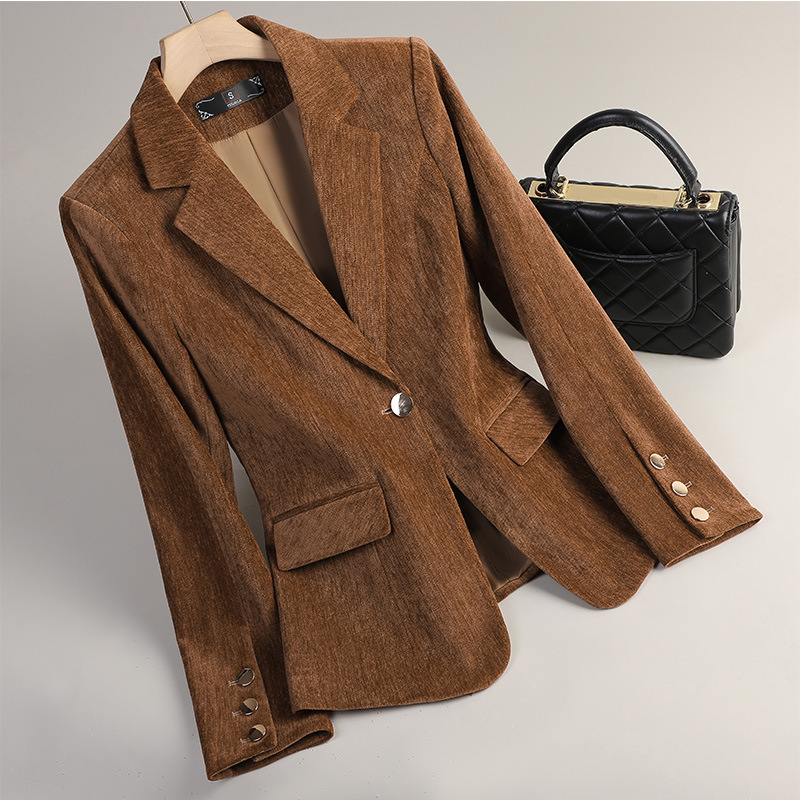 Sarı Altın Kadife Blazer Kadın - Winter Clothing Work incelemesi ve fiyatı